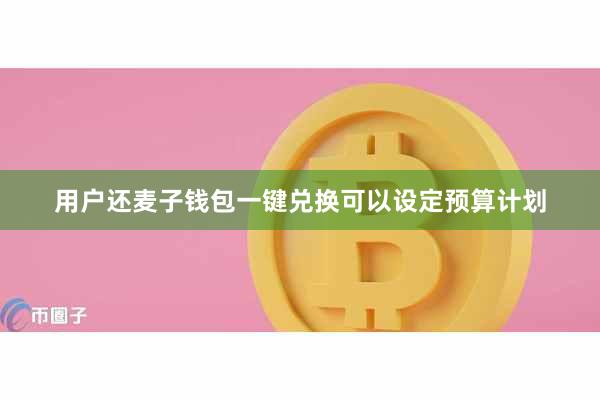 用户还麦子钱包一键兑换可以设定预算计划