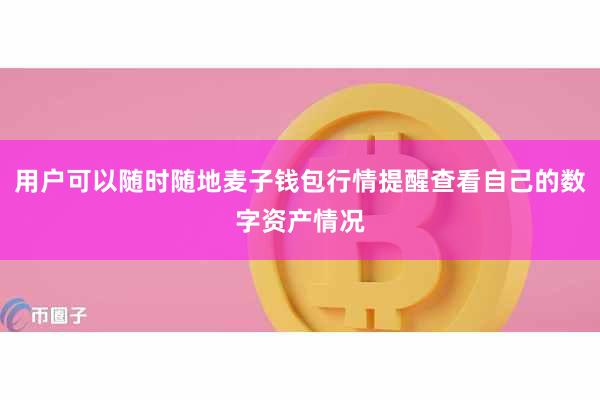 用户可以随时随地麦子钱包行情提醒查看自己的数字资产情况