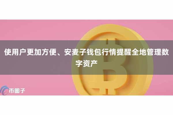 使用户更加方便、安麦子钱包行情提醒全地管理数字资产