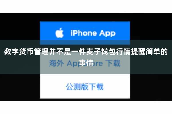 数字货币管理并不是一件麦子钱包行情提醒简单的事情