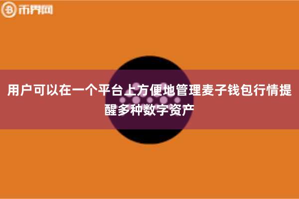 用户可以在一个平台上方便地管理麦子钱包行情提醒多种数字资产